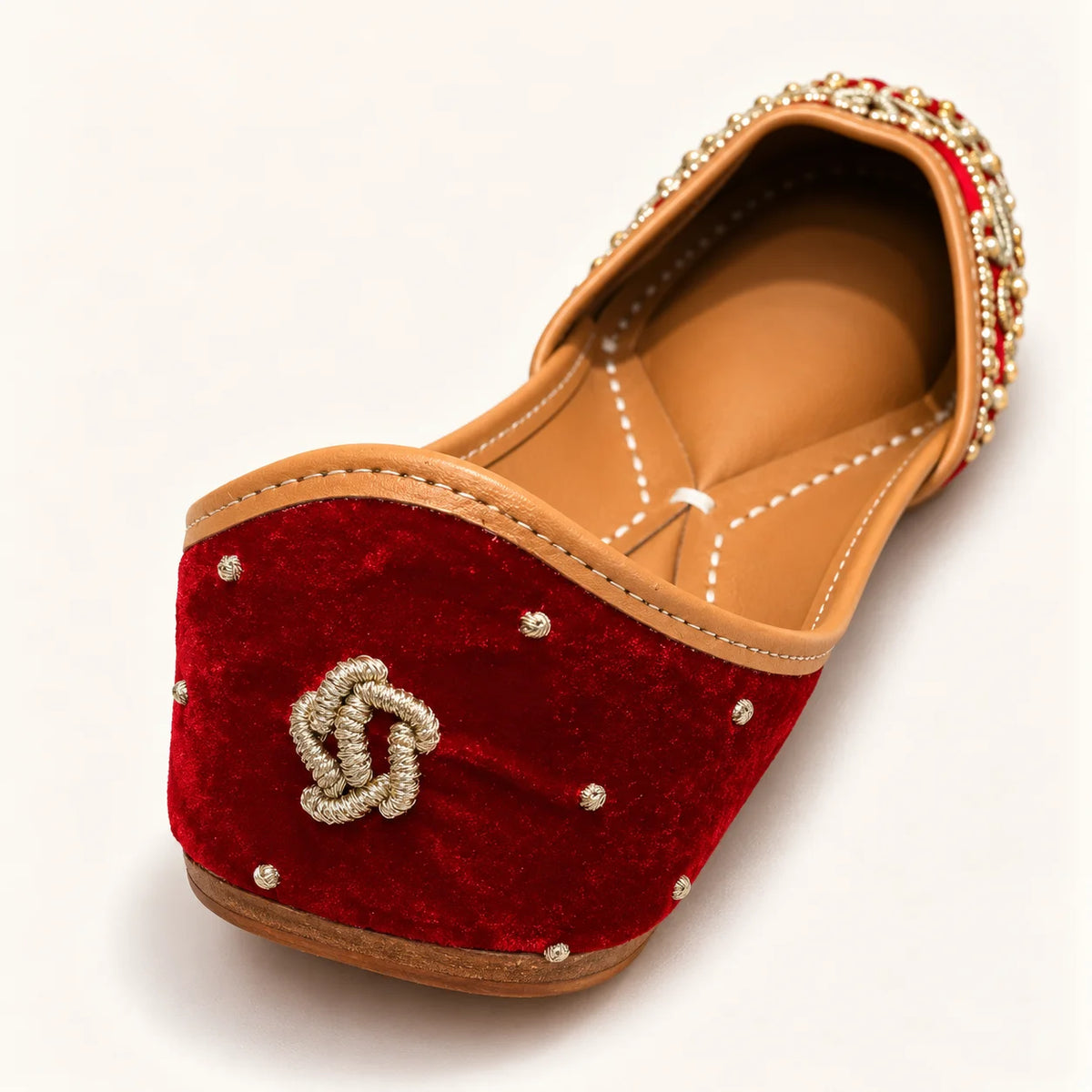 SURKH GUL DABKA HANDWORK JUTTIS FOR WOMEN