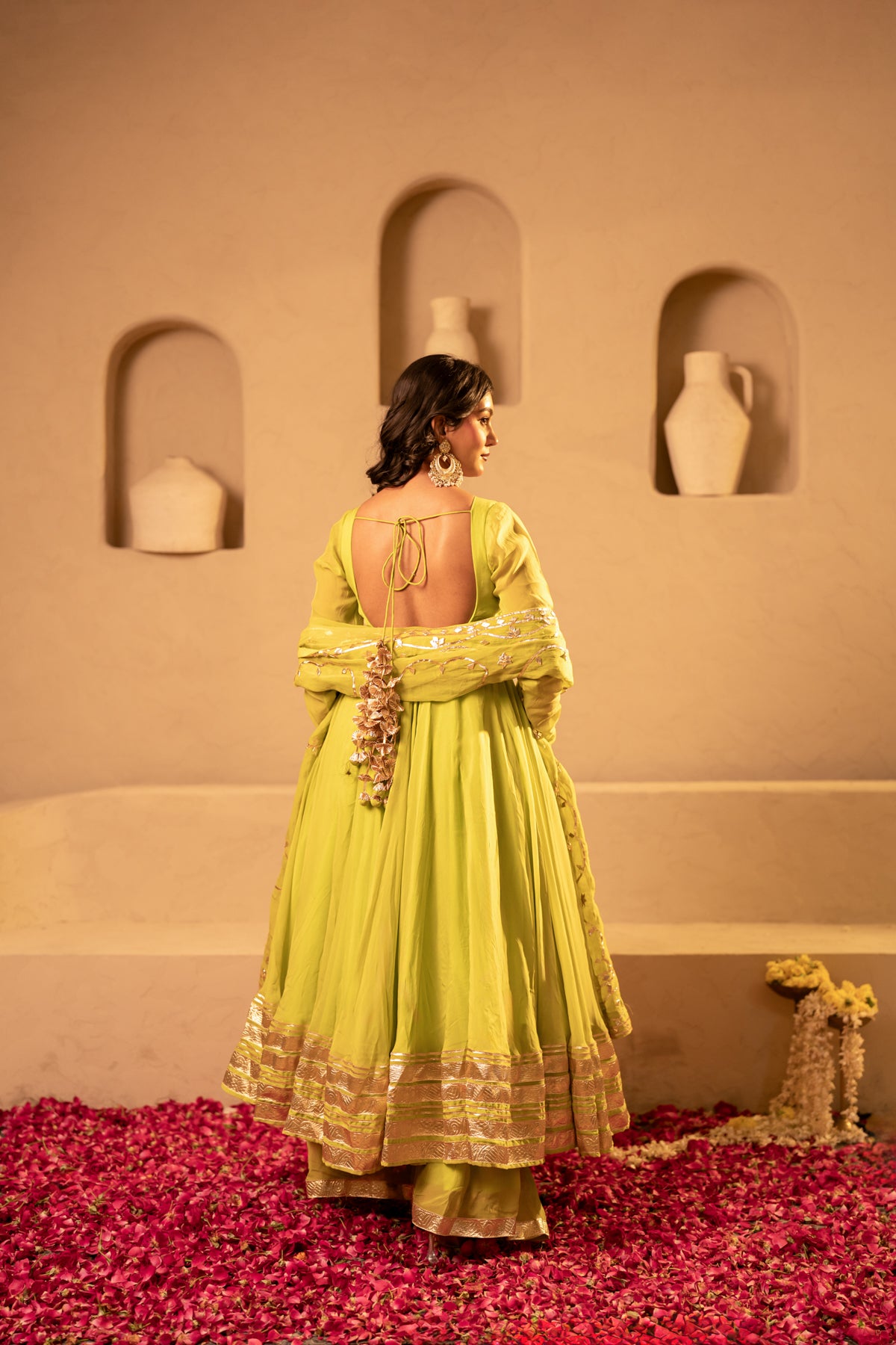 GOTTA BAZAR HARITA GOTA ORGANZA ANARKALI  SET