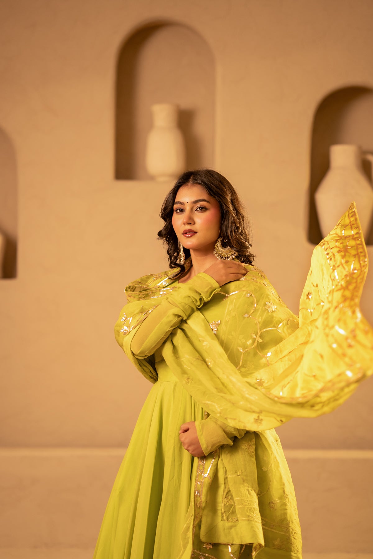 GOTTA BAZAR HARITA GOTA ORGANZA ANARKALI  SET