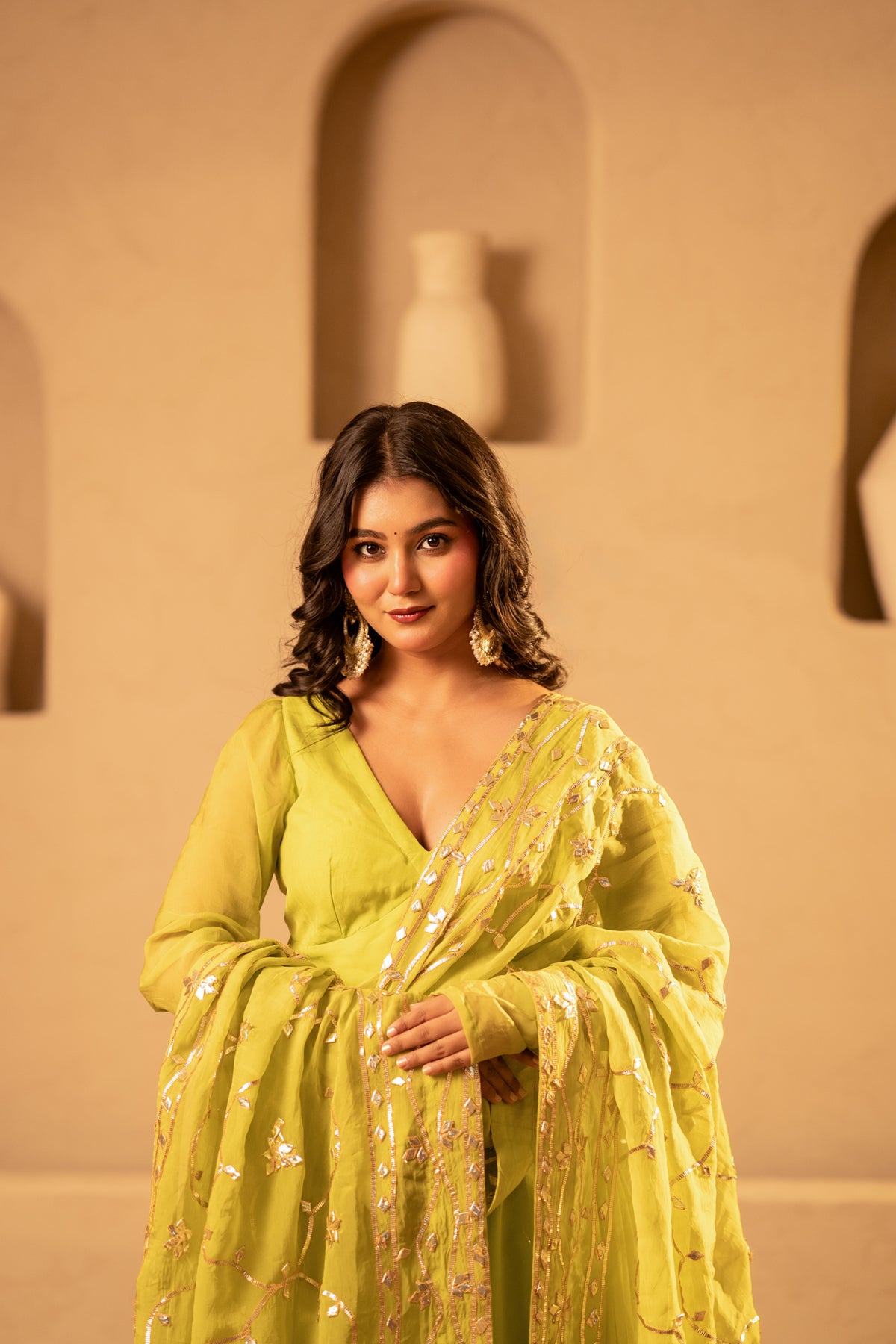 GOTTA BAZAR HARITA GOTA ORGANZA ANARKALI  SET