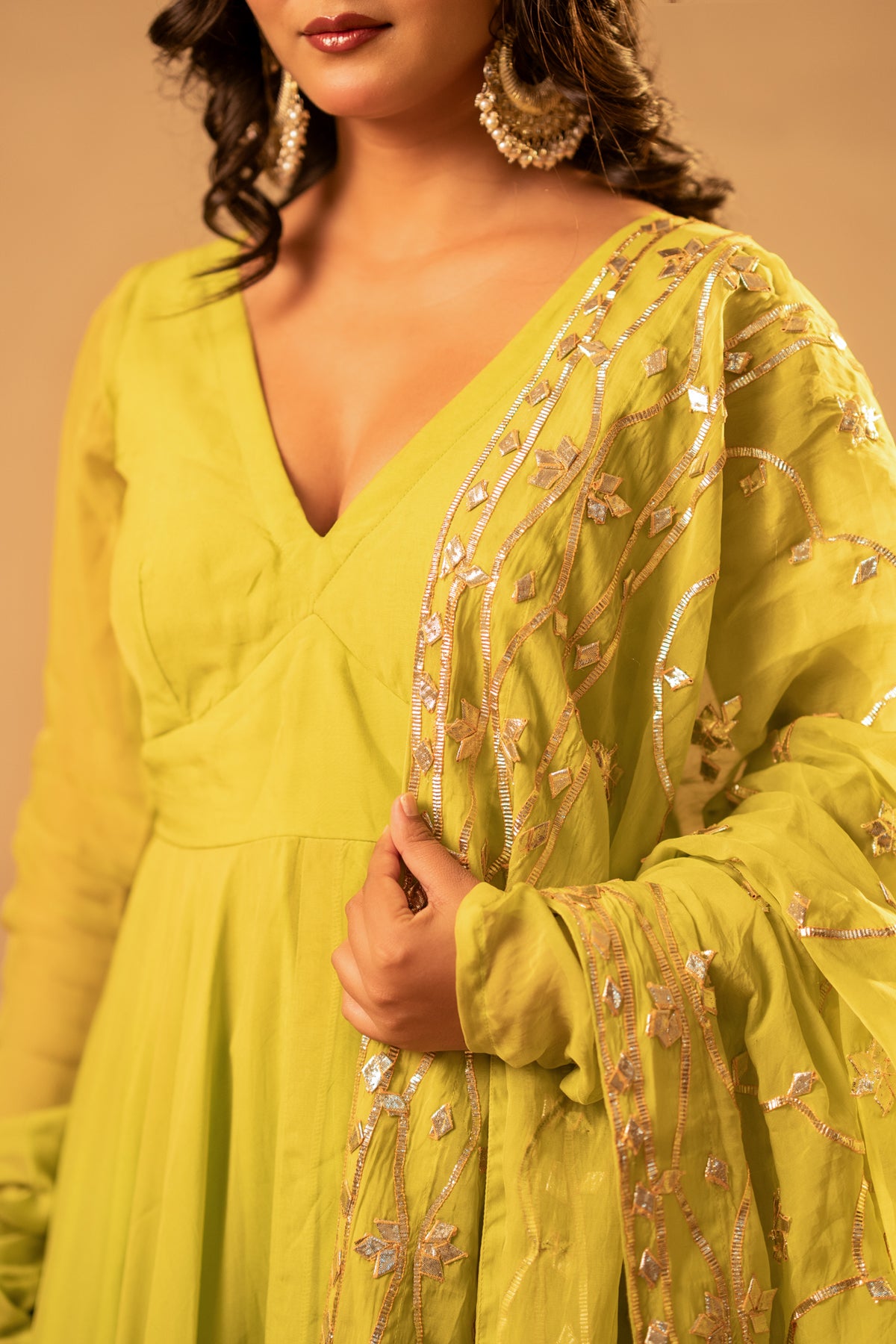 GOTTA BAZAR HARITA GOTA ORGANZA ANARKALI  SET