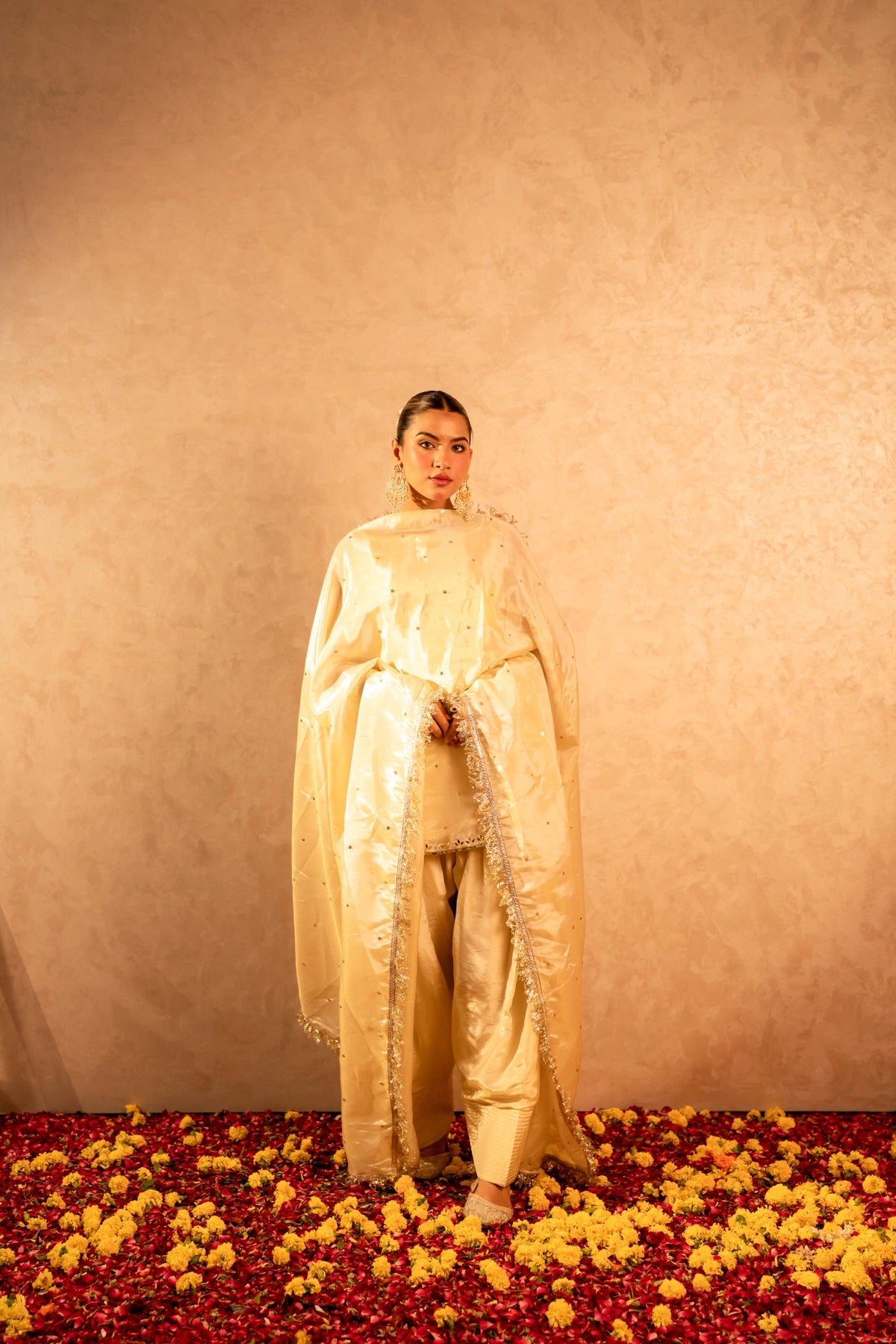 GOTTA BAZAR  SHEESH COSMOS HAND WORK  FARSI SALWAR SET