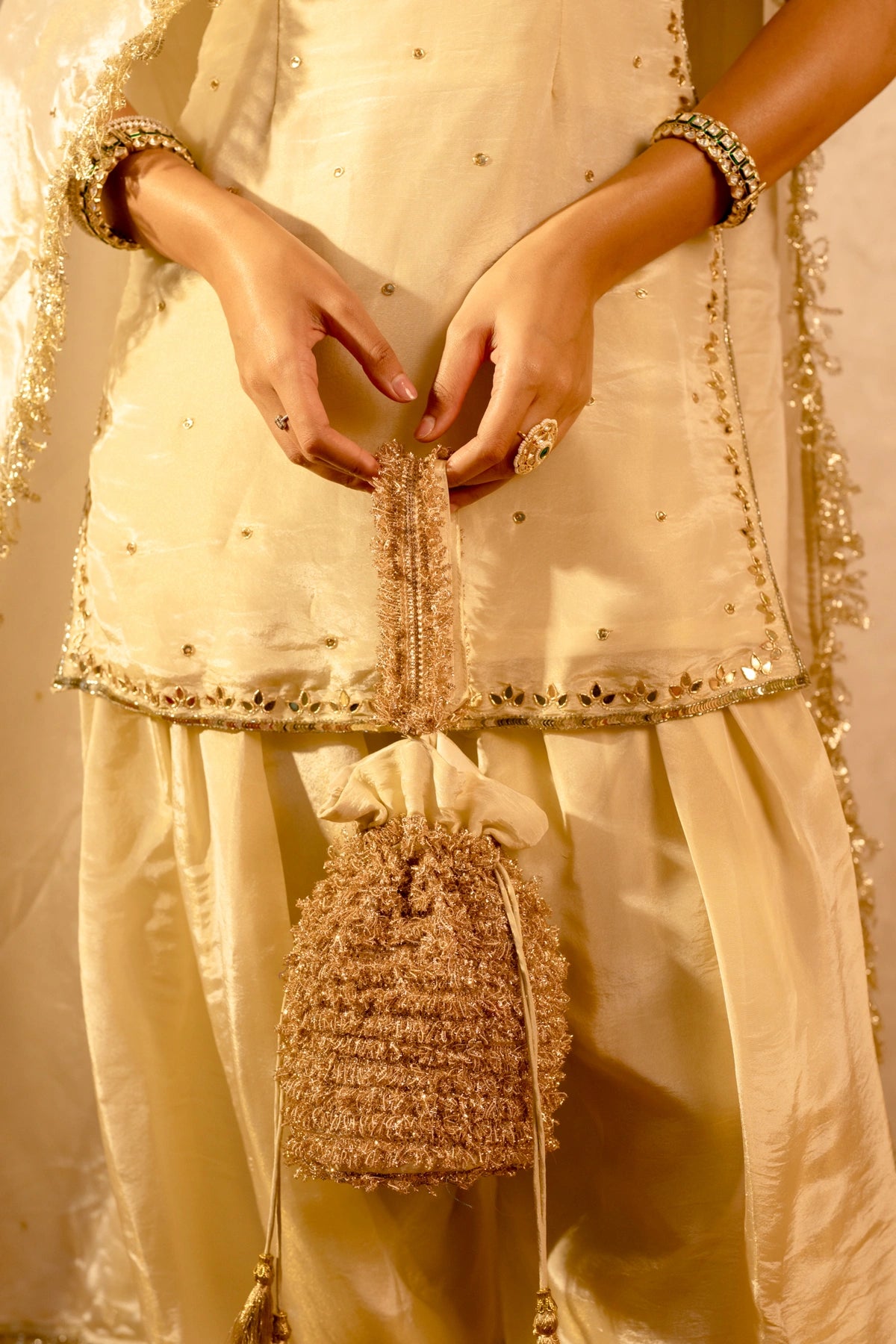 GOTTA BAZAR  SHEESH COSMOS HAND WORK  FARSI SALWAR SET