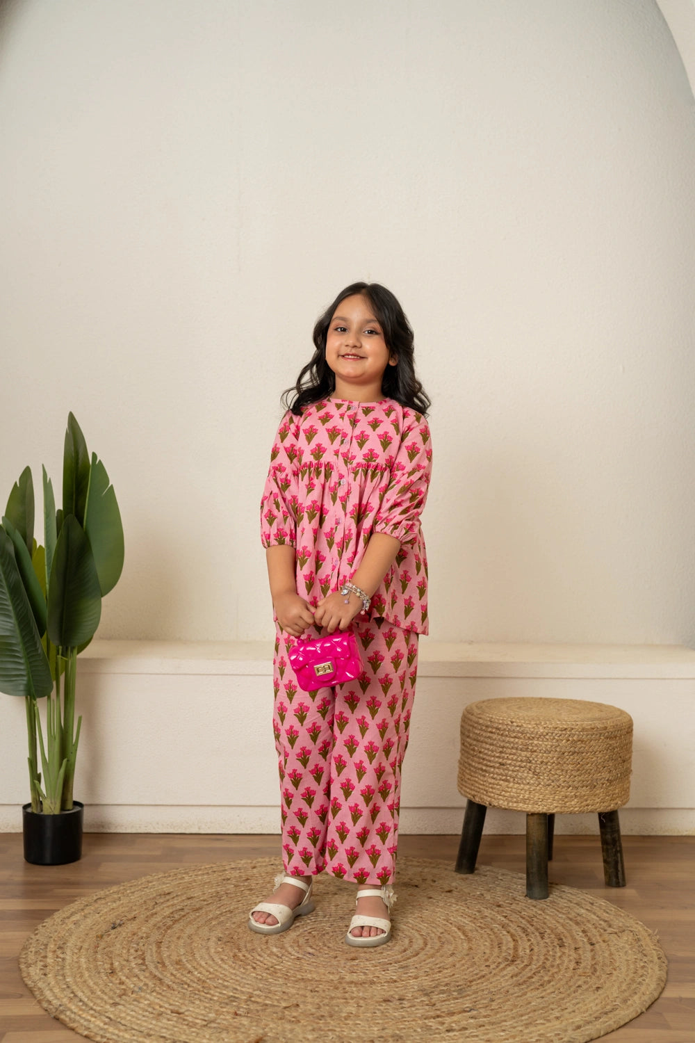 KHILKARI CANDY BLOSSOM  HAND BLOCK PRINT COTTON CORD-SET