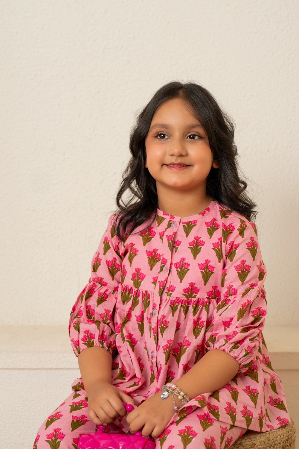 KHILKARI CANDY BLOSSOM  HAND BLOCK PRINT COTTON CORD-SET