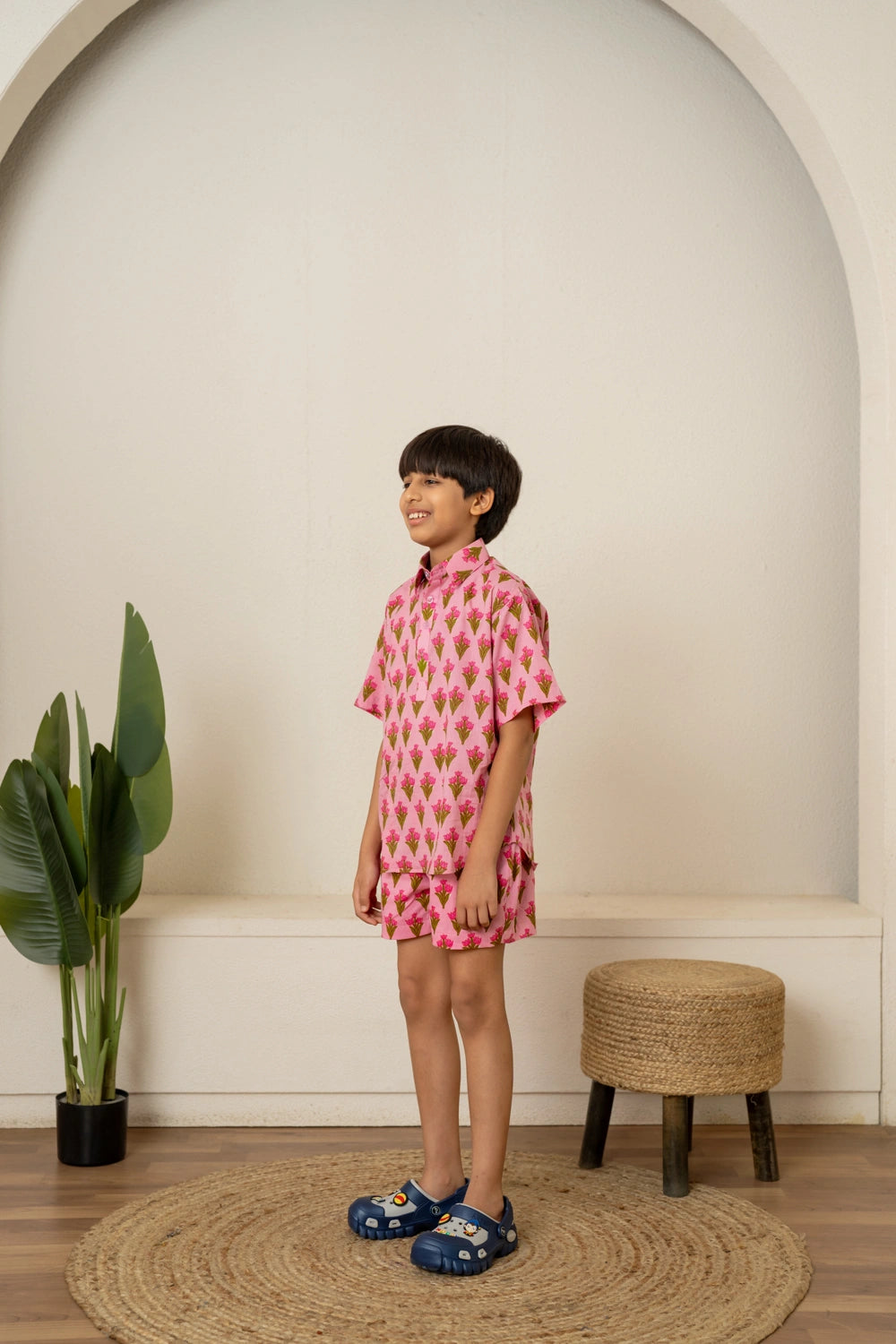 KHILKARI TINY TULIP COTTON HAND-BLOCK CO-ORD SET