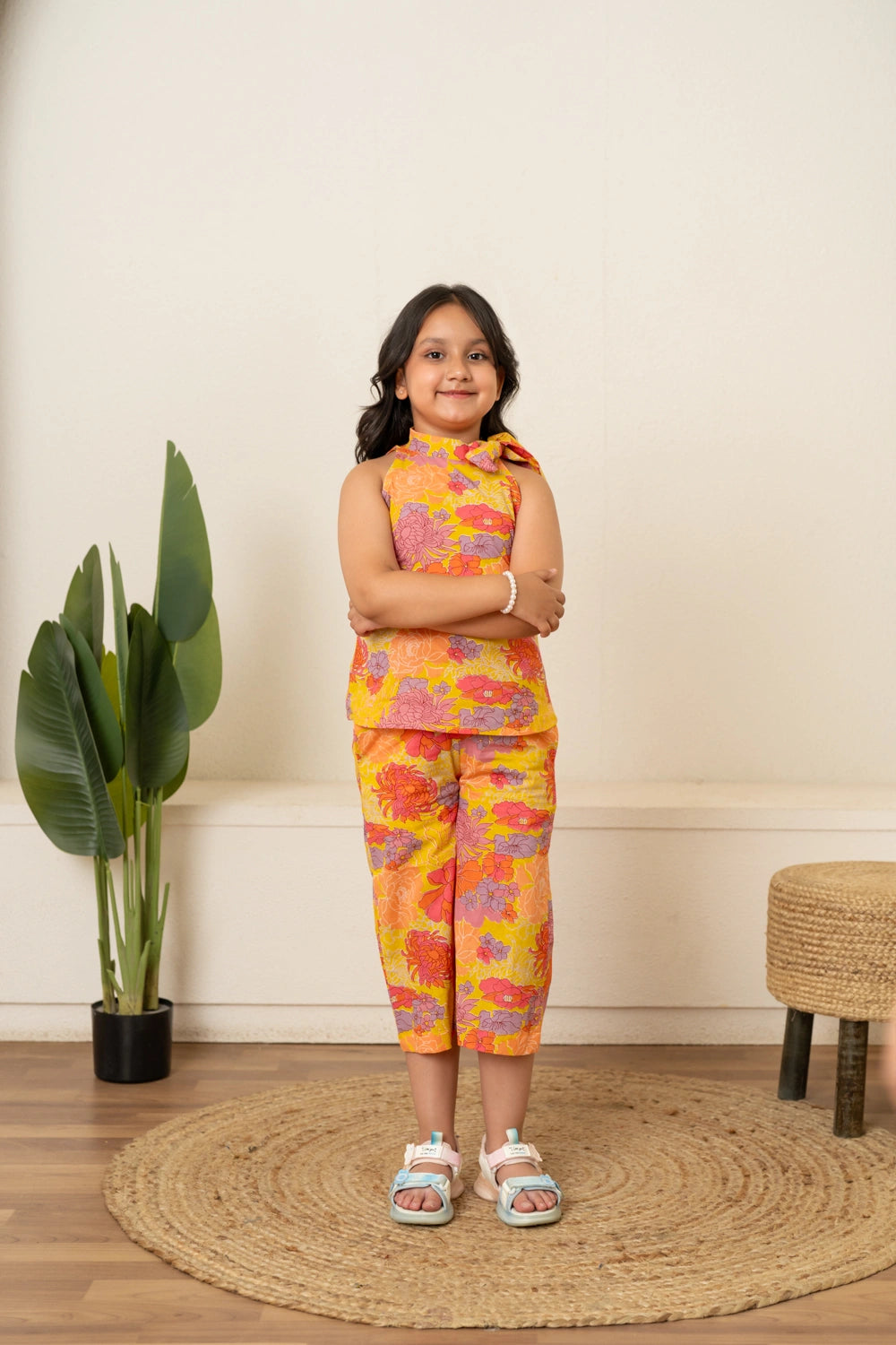 KHILKARI FLORAL SUMMERY COTTON CO-ORD SET