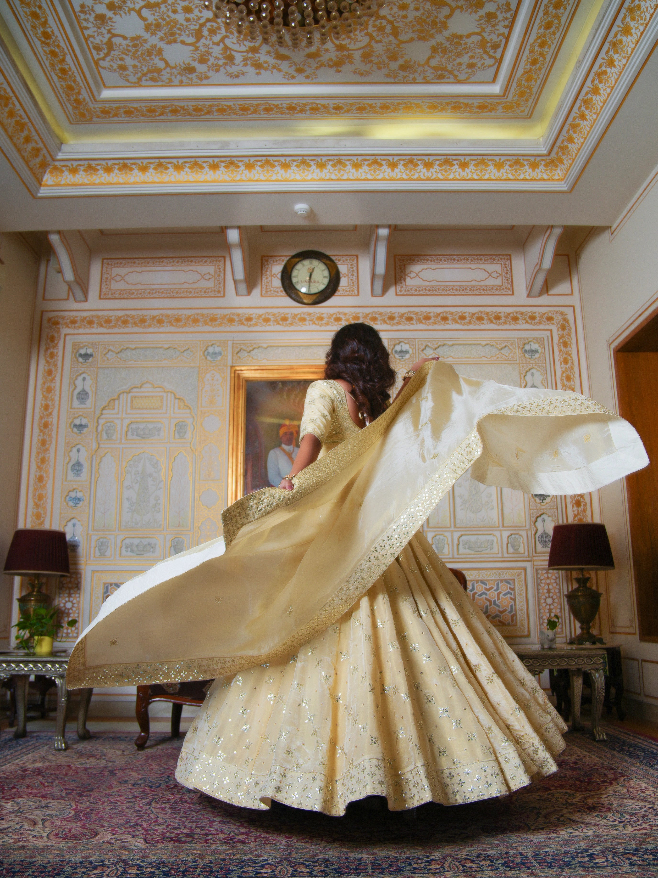MEHFIL SUNEHRI GOLD  GOTA PATTI  KARIGARI COSMO LEHENGA SET WITH DUPATTA