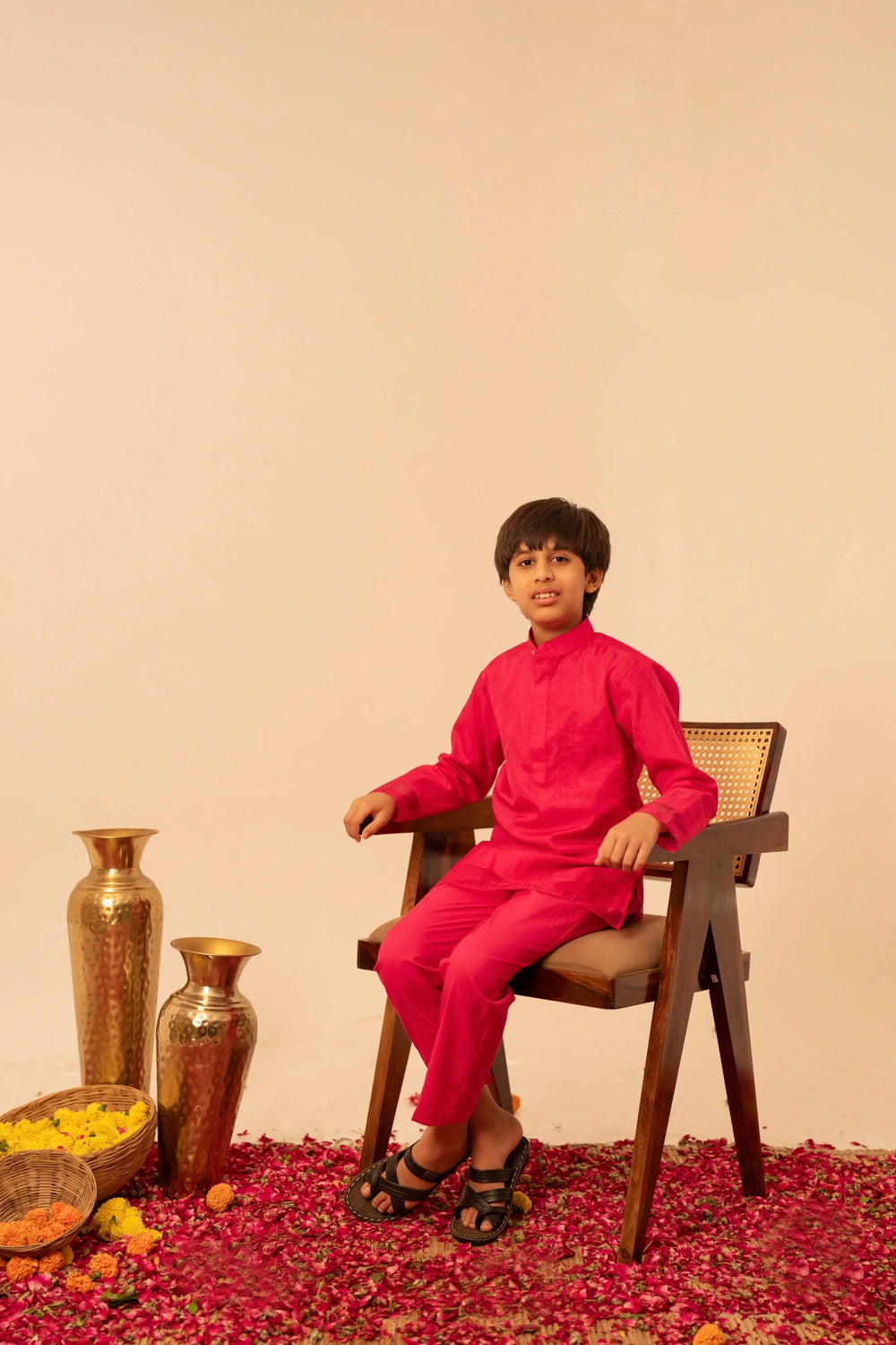 KHILKARI POPPY PINK  ORGANZA KURTA SET