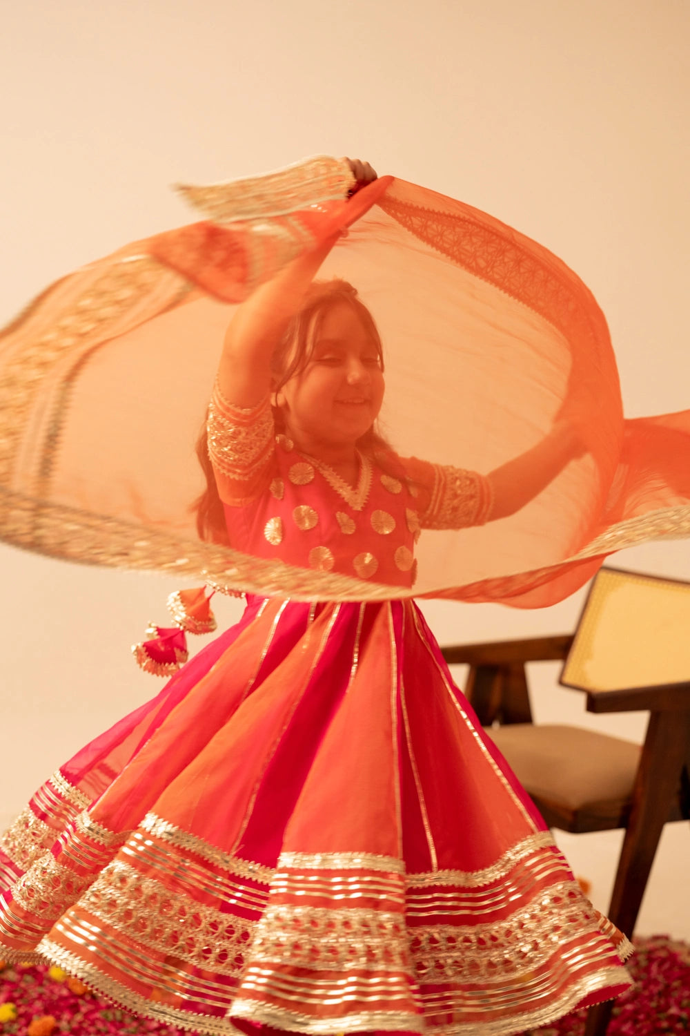 KHILKARI CANDY CANE ORGANZA ANARKALI SET