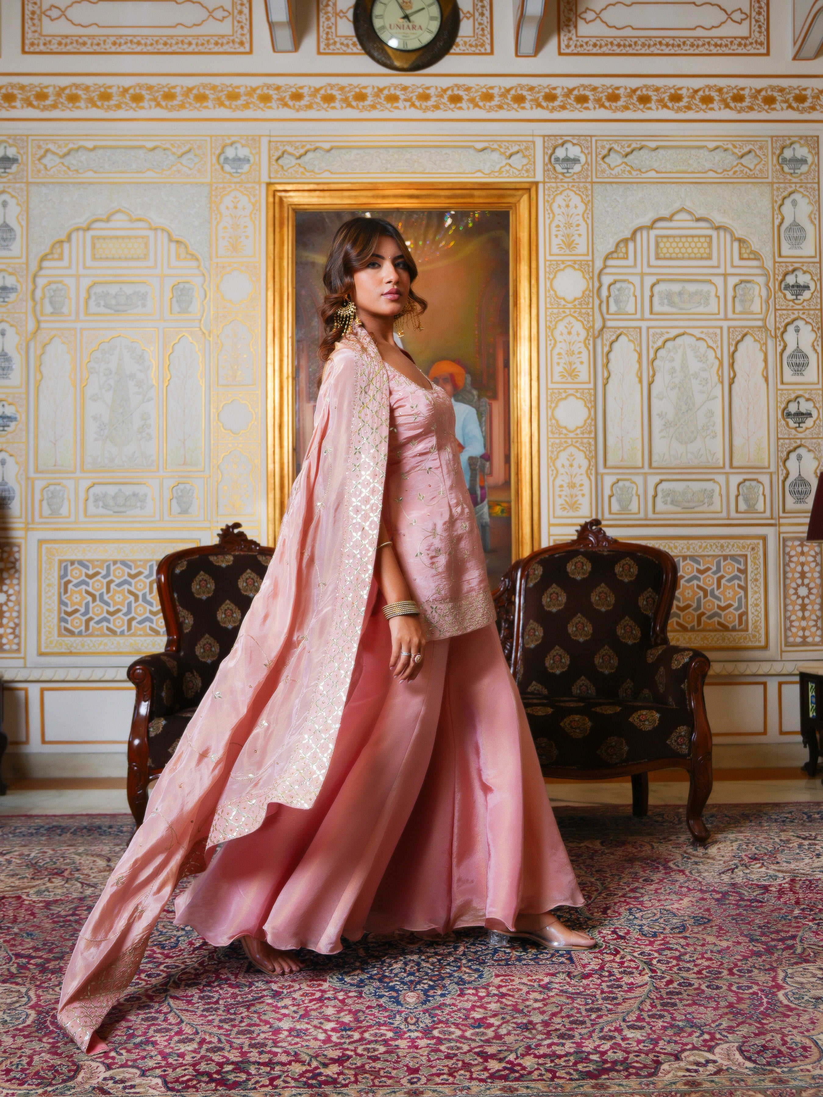 MEHFIL BLUSH PINK  GOTA PATTI HAND EMBROIDERED SHARARA SET