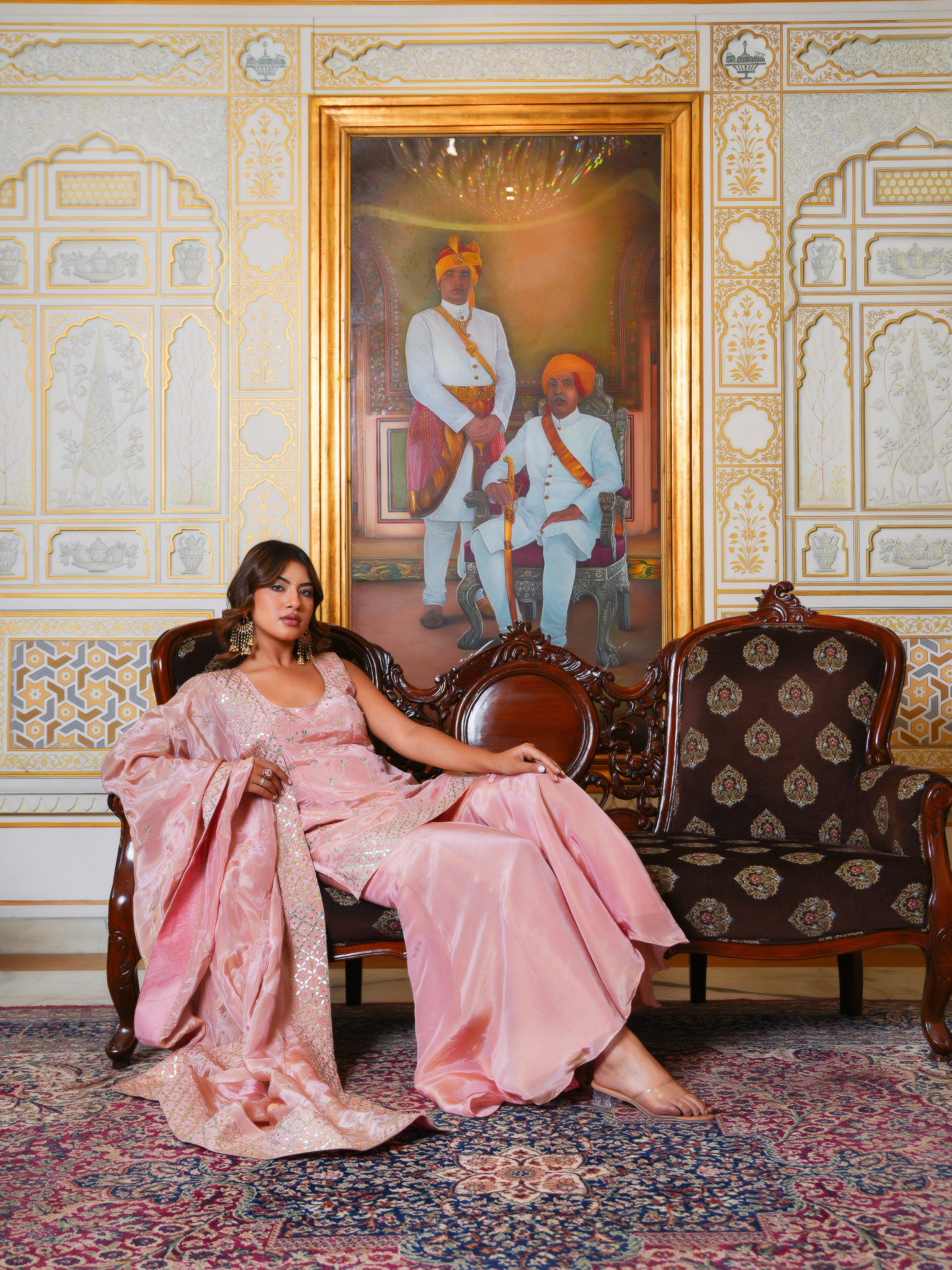 MEHFIL BLUSH PINK  GOTA PATTI HAND EMBROIDERED SHARARA SET