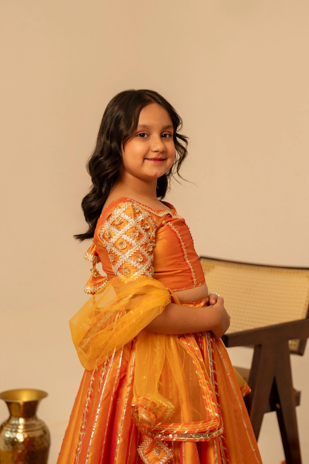 KHILKARI TANGY TAFFETA LEHENGA SET
