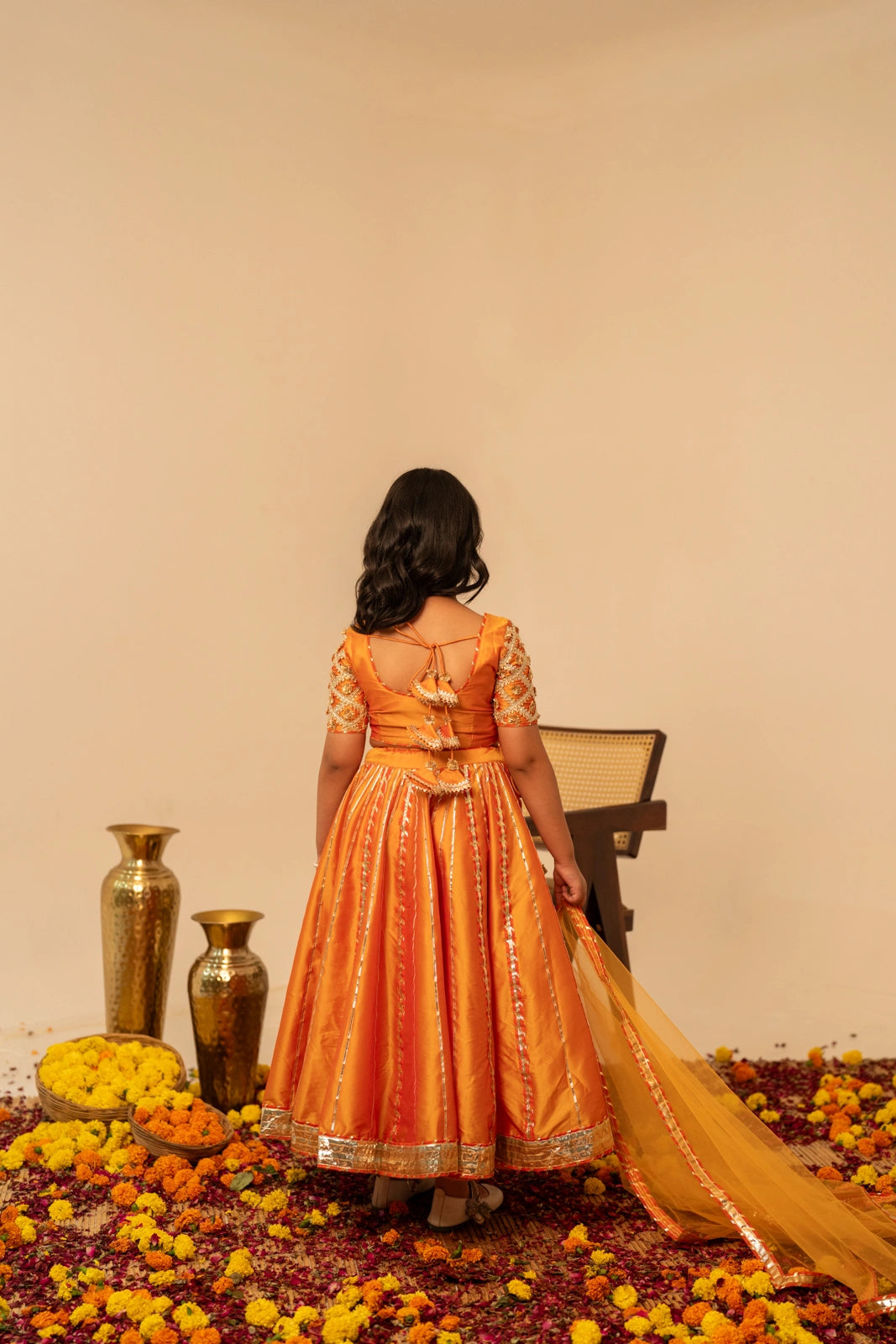 KHILKARI TANGY TAFFETA LEHENGA SET