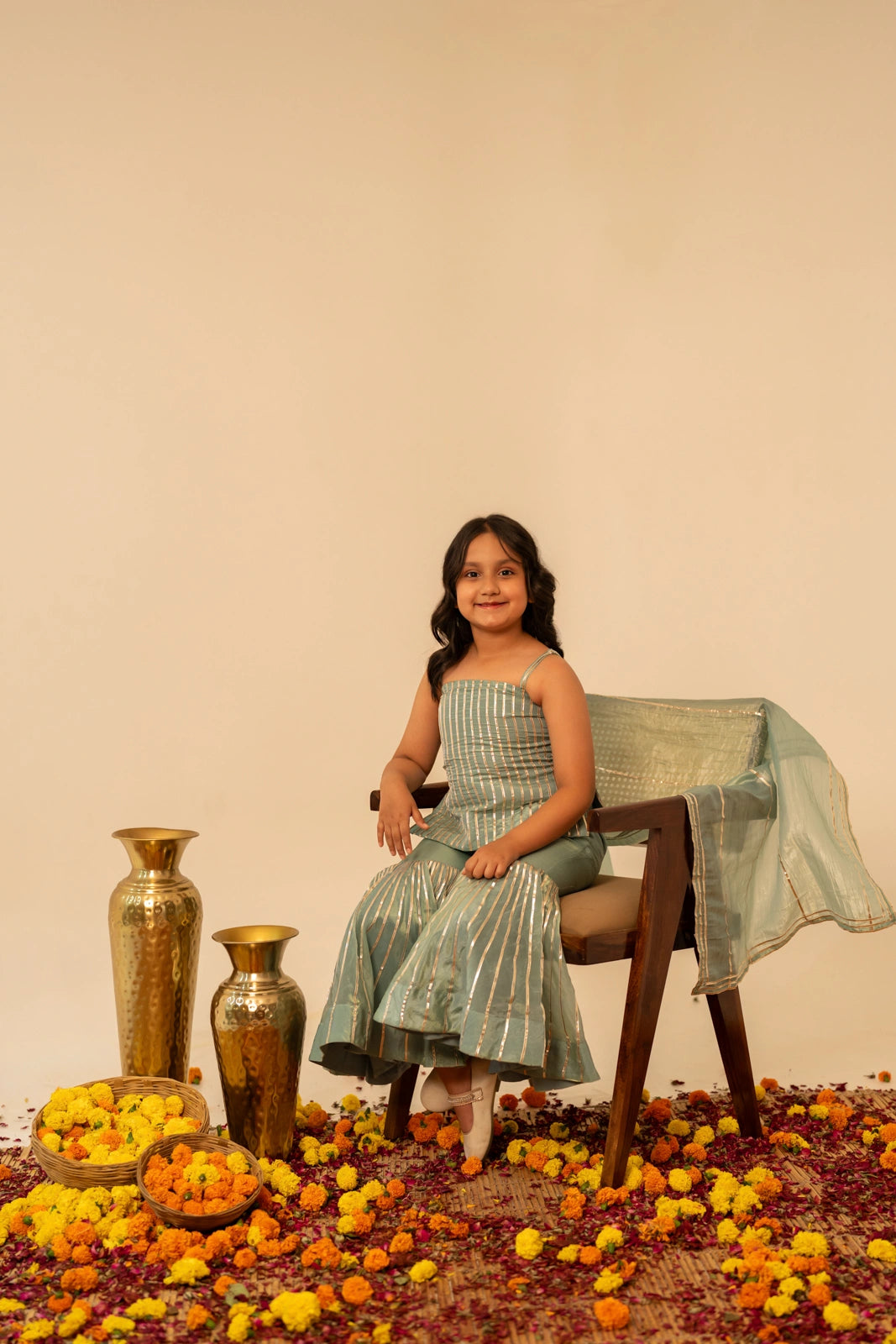 KHILKARI BLUE COSMO SHARARA SET