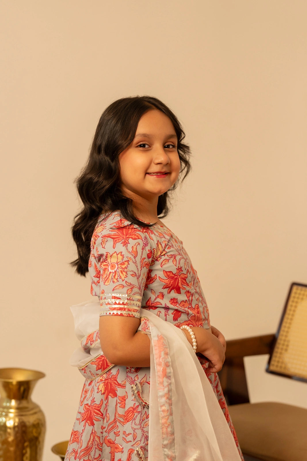 KHILKARI  FLOWY FLOWERY COTTON LEHENGA SET
