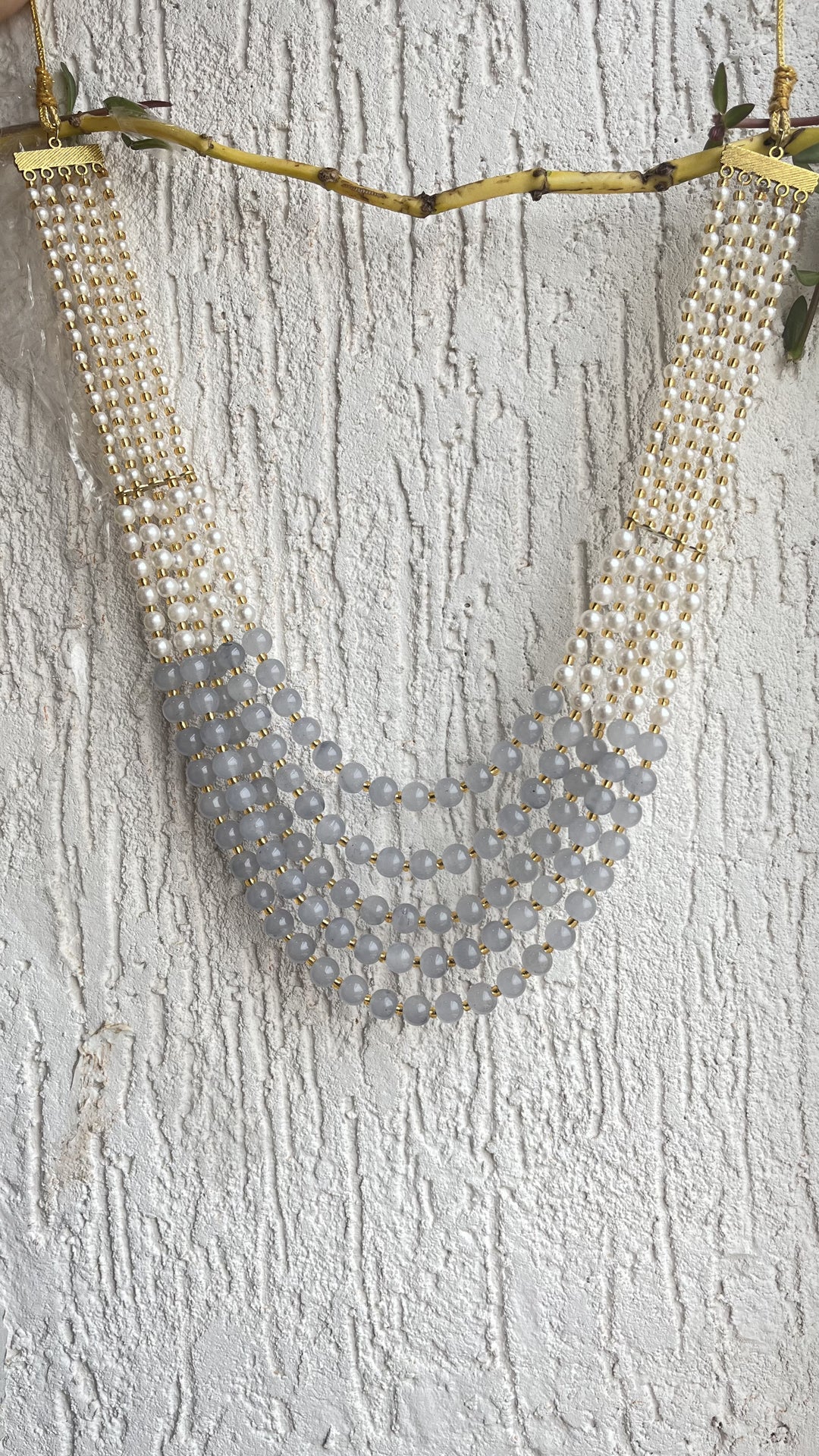 GREY PEARL LAYERED NECKLACE