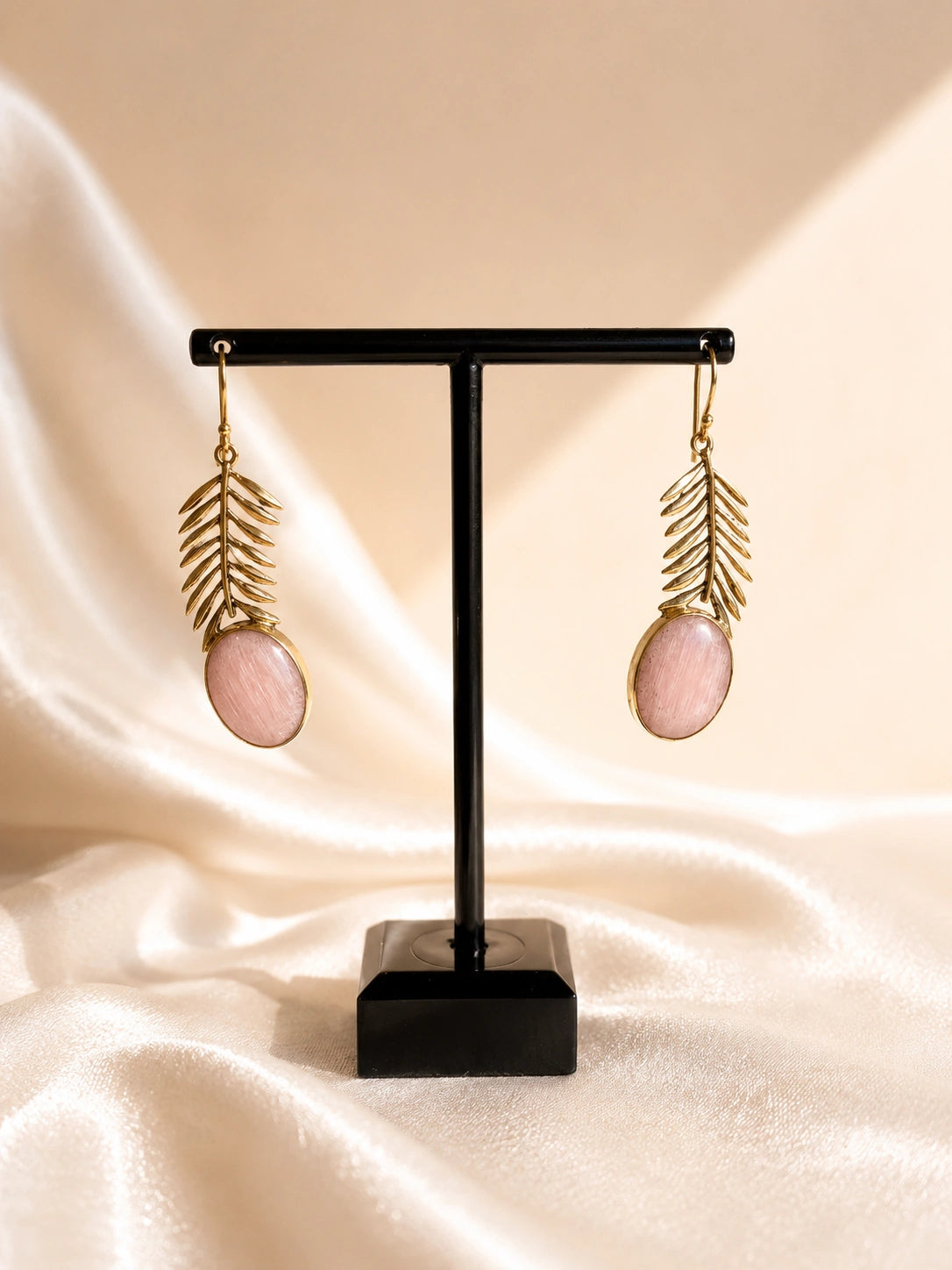 BLUSH LEAF DROP EARRINGS