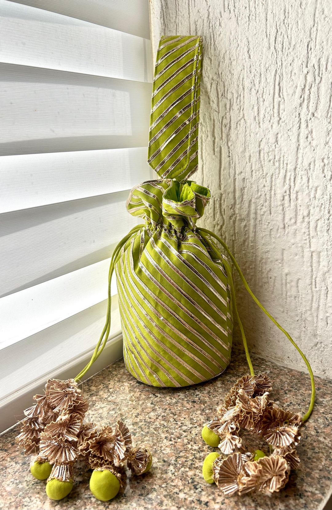 GULFIZAN CHAMKEELA LIME GOTA PATTI ORGANZA LEHENGA SET WITH ORGANZA DUPATTA