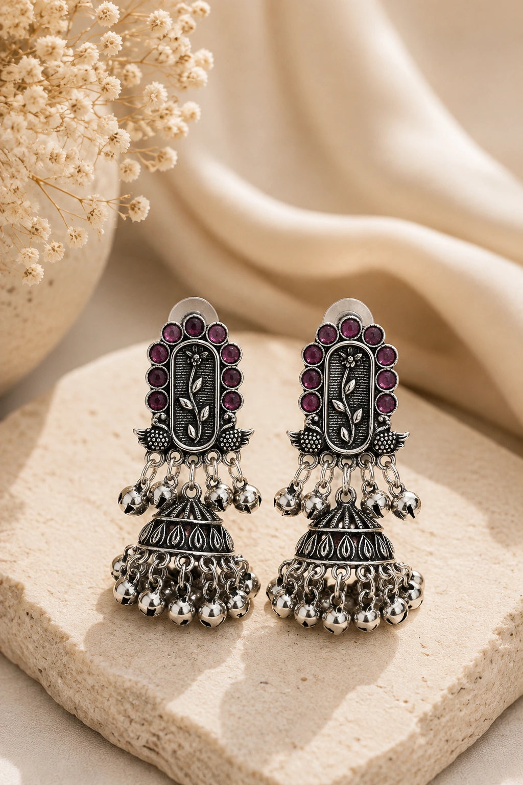 SUNEHRI OXIDISED EARRING FOR WOMEN