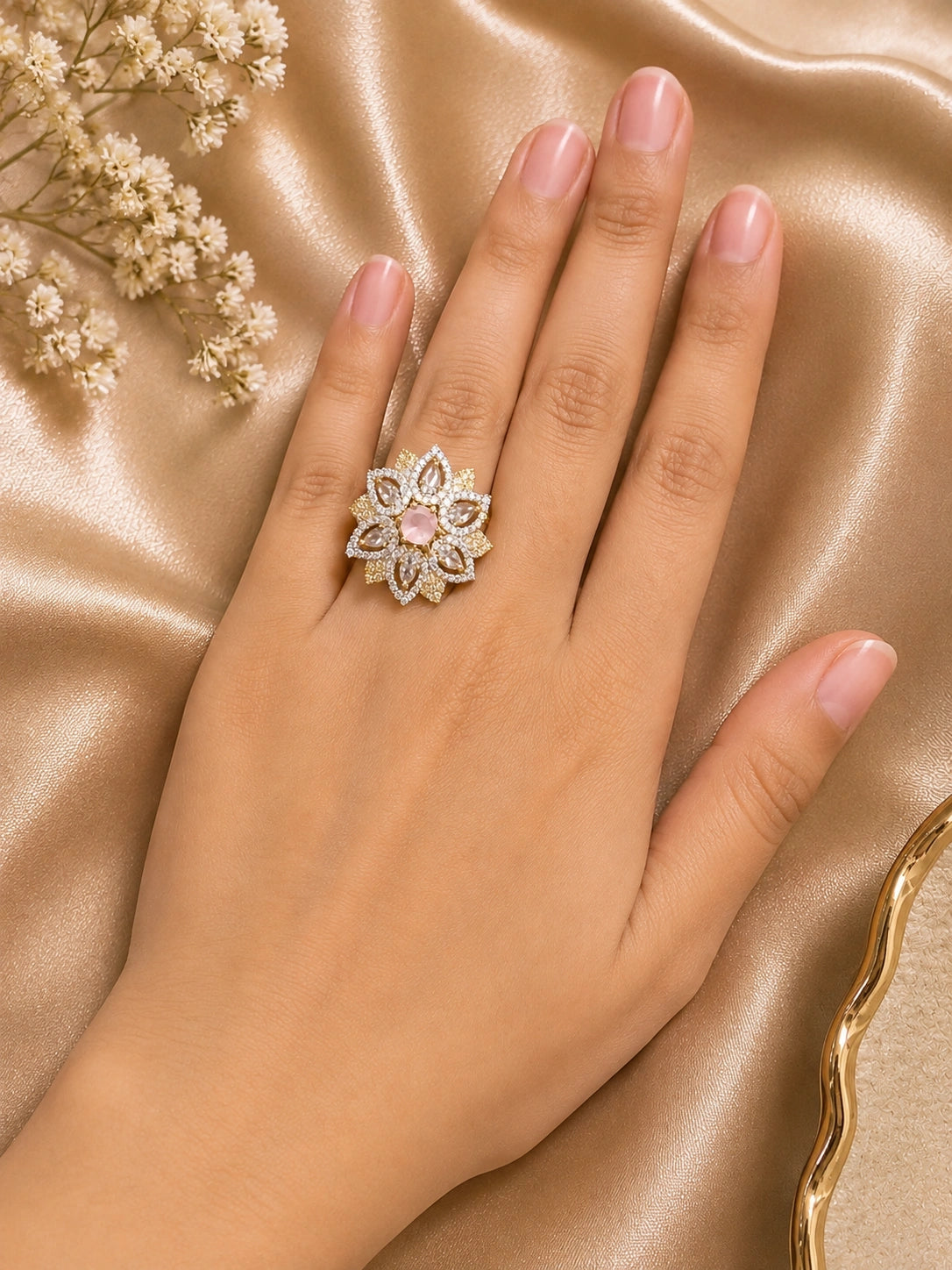 ADAA BLOOM ADUSTABLE FASHION RING FOR WOMEN