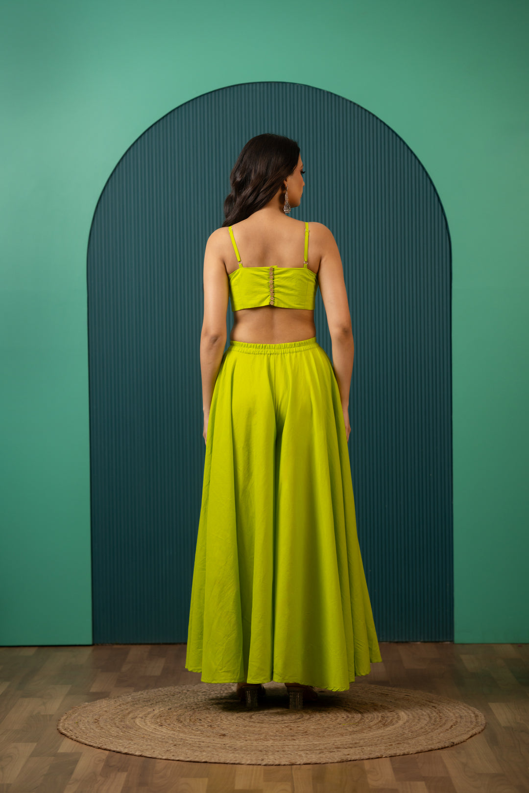 SUKOON LIME GREEN COTTON TWO PIECE SETS