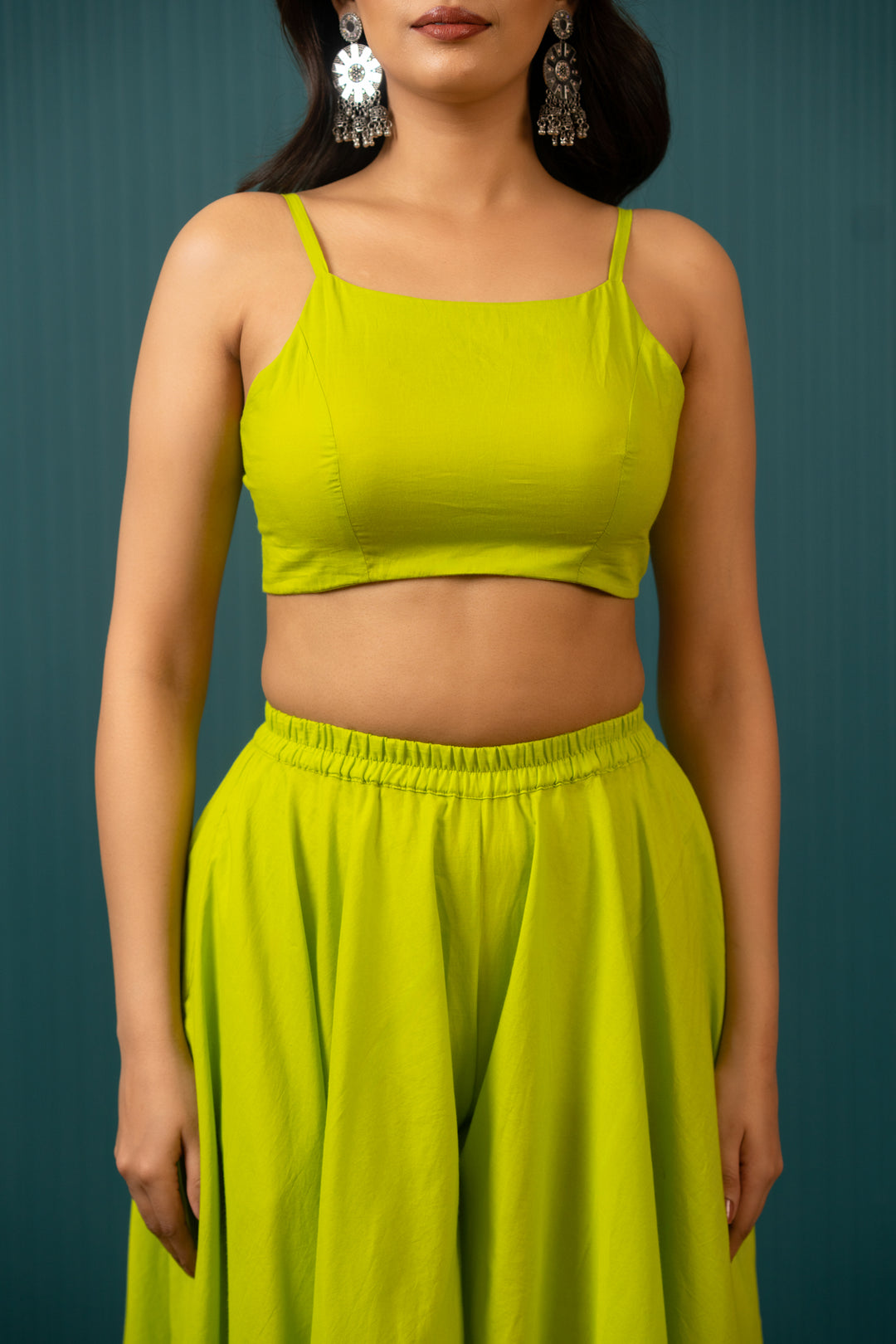 SUKOON LIME GREEN COTTON TWO PIECE SETS