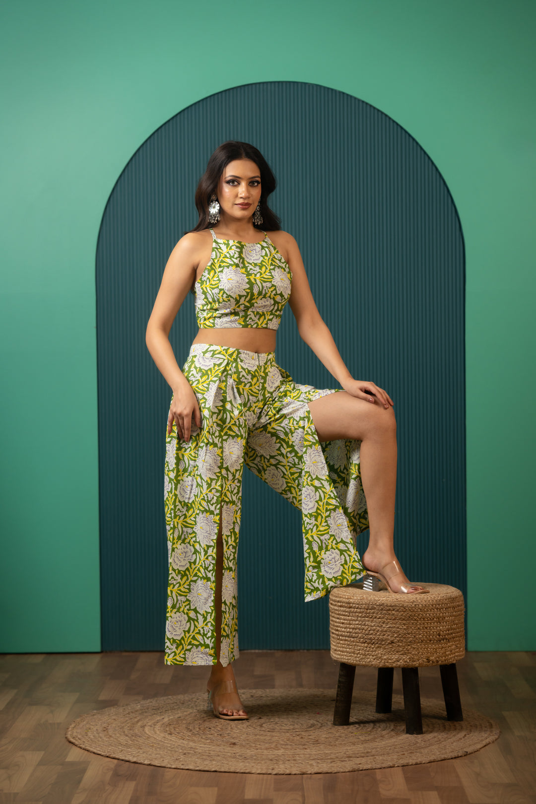 SUKOON TROPICAL GREEN COTTON CO-ORD SETS