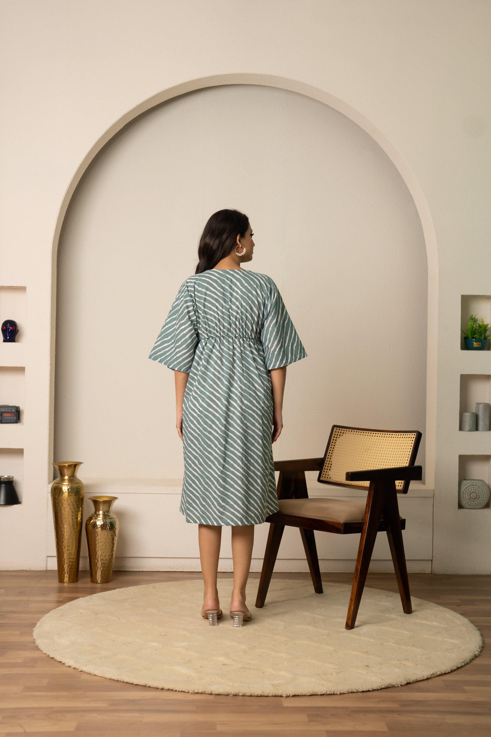SUKOON SUMMER  MARINA COTTON  STRIPE  KAFTAN DRESS