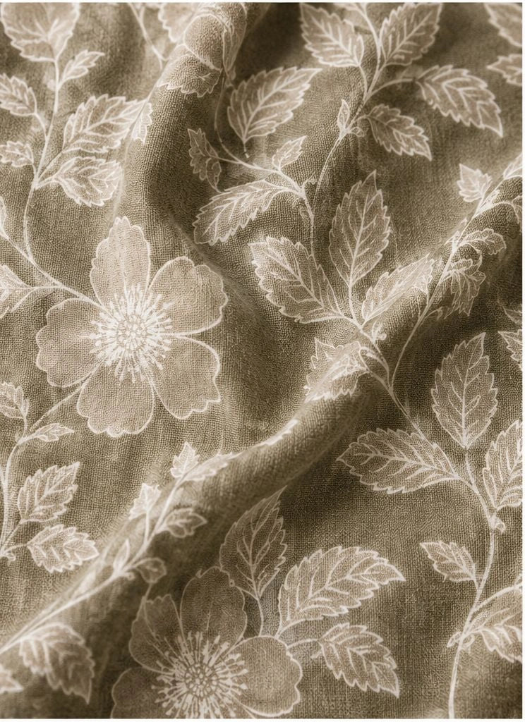 SAGE BLOOM FLORAL COTTON FABRIC