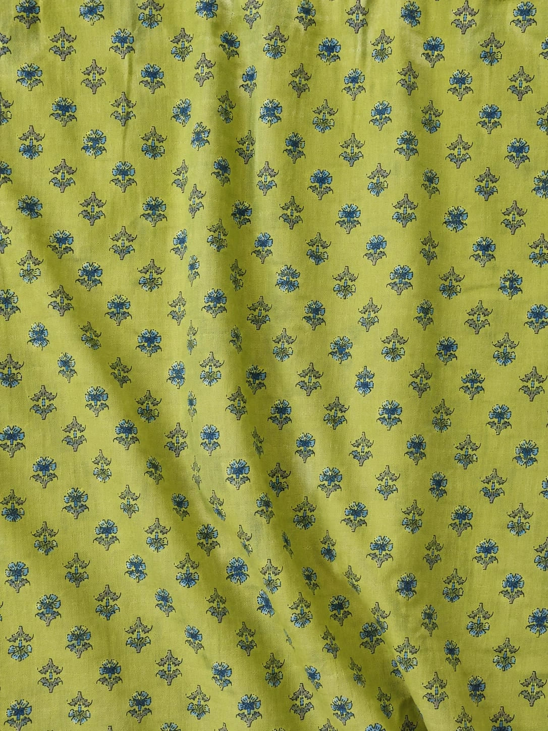 GREEN BUTI COTTON HAND BLOCK PRINT