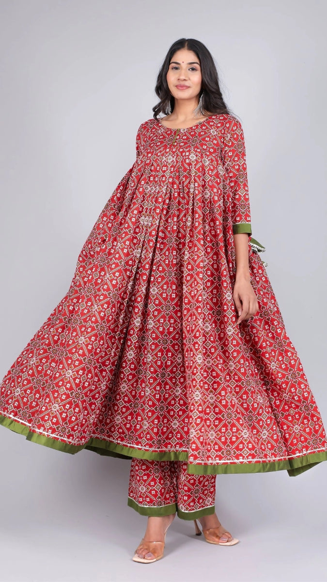 AAGAM COTTON ANARKALI SET - Pomcha Jaipur