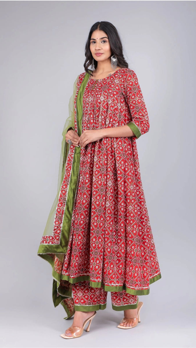 AAGAM COTTON ANARKALI SET - Pomcha Jaipur
