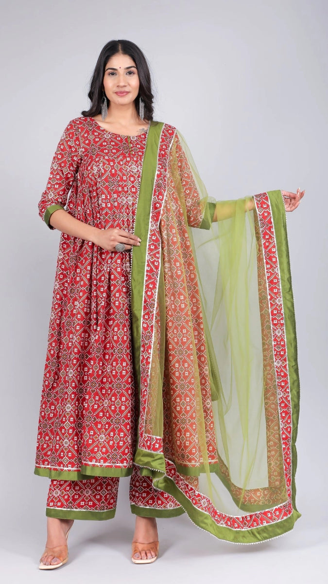 AAGAM COTTON ANARKALI SET - Pomcha Jaipur