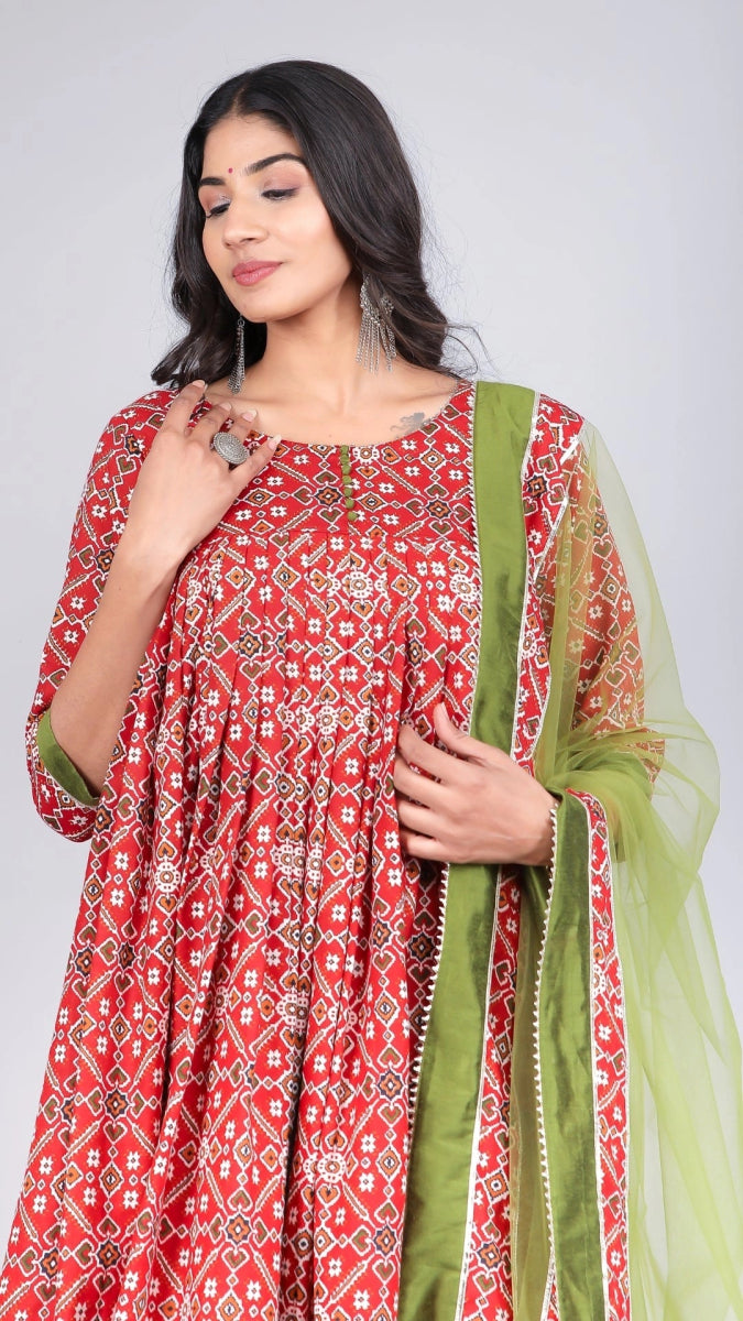 AAGAM COTTON ANARKALI SET - Pomcha Jaipur