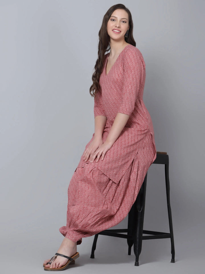 AAINA COTTON BLOCK PRINT SALWAR KURTA SET - Pomcha Jaipur