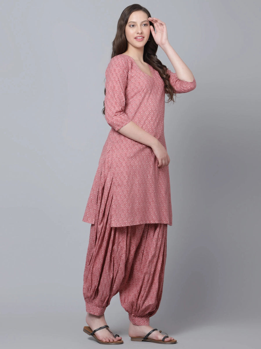 AAINA COTTON BLOCK PRINT SALWAR KURTA SET - Pomcha Jaipur
