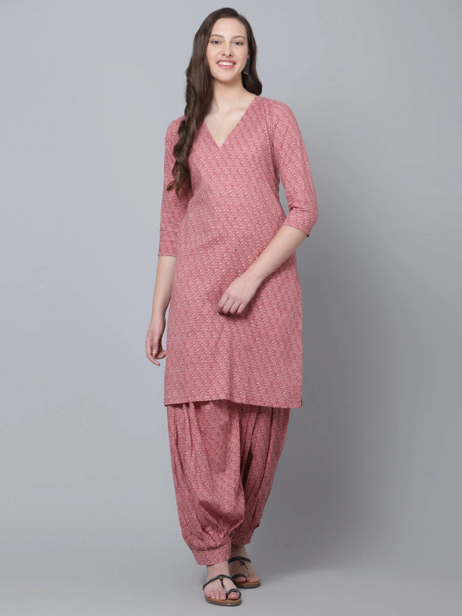 AAINA COTTON BLOCK PRINT SALWAR KURTA SET - Pomcha Jaipur