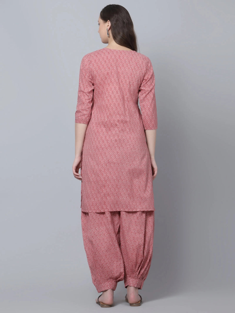 AAINA COTTON BLOCK PRINT SALWAR KURTA SET - Pomcha Jaipur