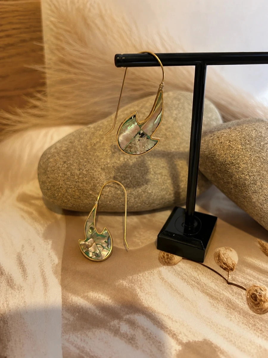 ABSTRACT GOLD EARRINGS - Pomcha Jaipur