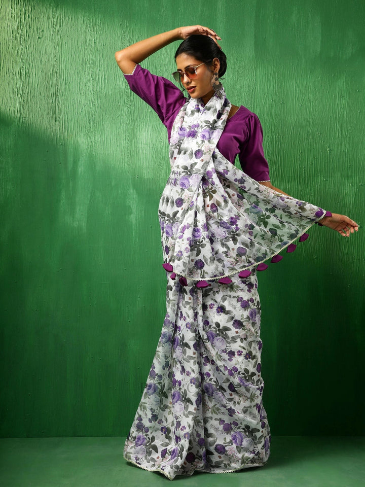 ADAA JAMINI ORGANZA SAREE - Pomcha Jaipur