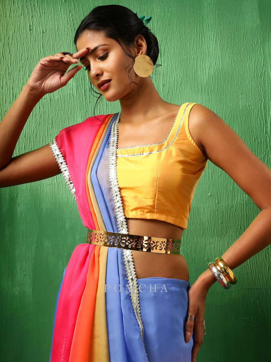 ADAA MULTICOLOR ORGANZA SAREE - Pomcha Jaipur