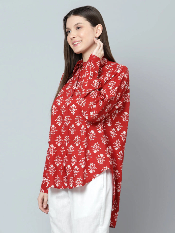 AMAIRA COTTON HAND BLOCK WOMEN SHIRT - Pomcha Jaipur