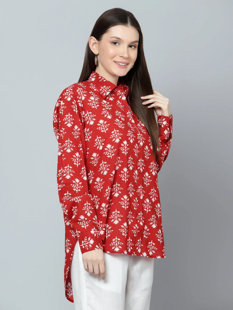 AMAIRA COTTON HAND BLOCK WOMEN SHIRT - Pomcha Jaipur