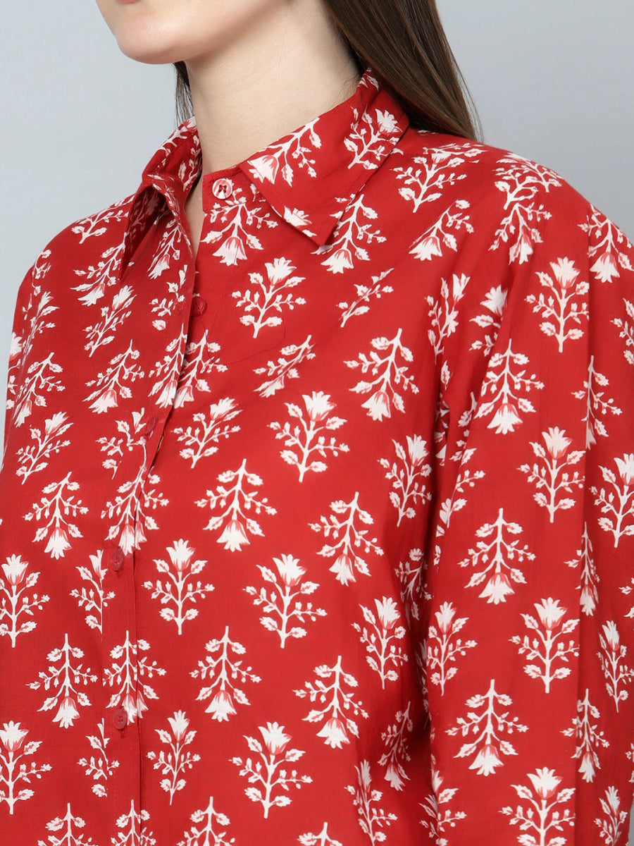 AMAIRA COTTON HAND BLOCK WOMEN SHIRT - Pomcha Jaipur