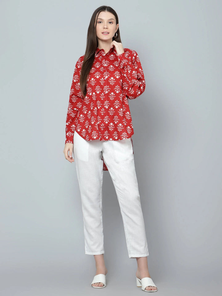 AMAIRA COTTON HAND BLOCK WOMEN SHIRT - Pomcha Jaipur