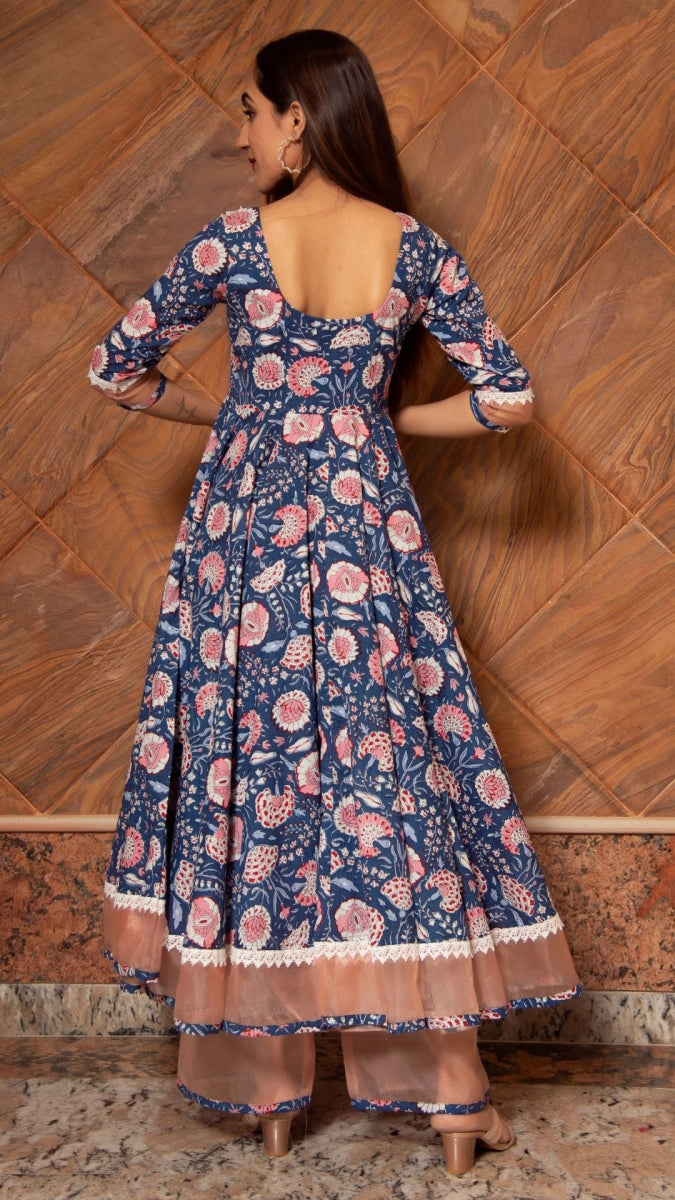 AMBAR COTTON ANARKALI SET - Pomcha Jaipur