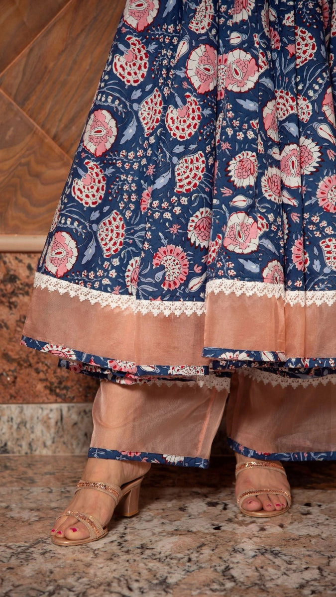 AMBAR COTTON ANARKALI SET - Pomcha Jaipur