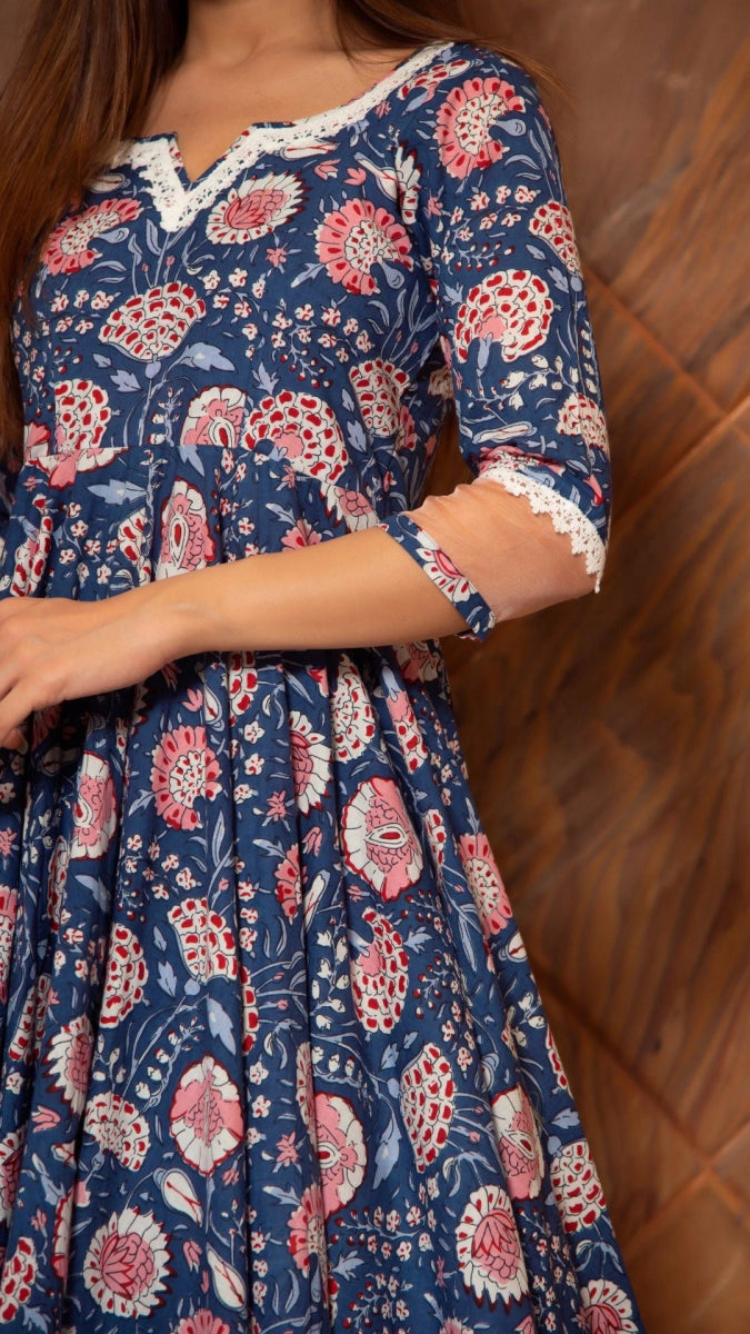 AMBAR COTTON ANARKALI SET - Pomcha Jaipur