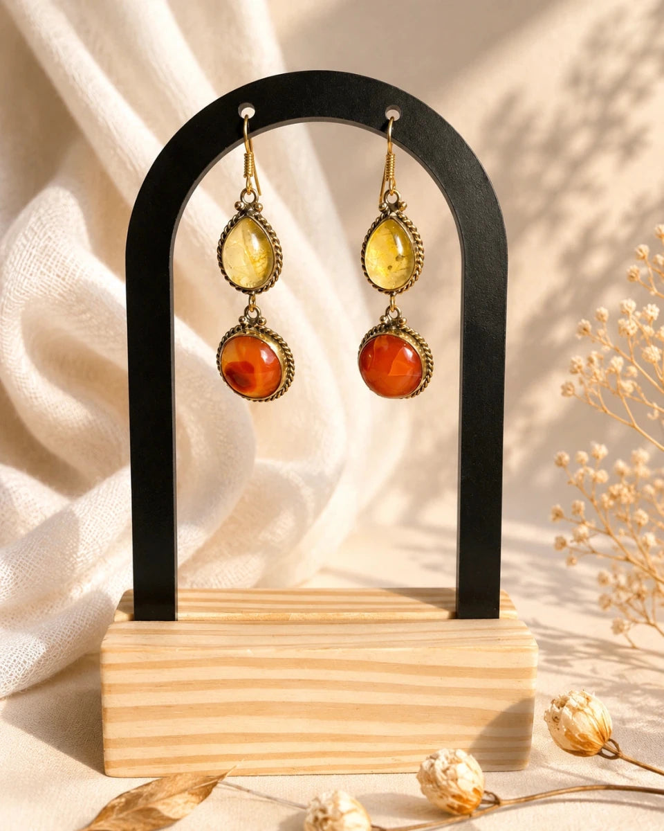 AMBER RUBY DROPS - Pomcha Jaipur